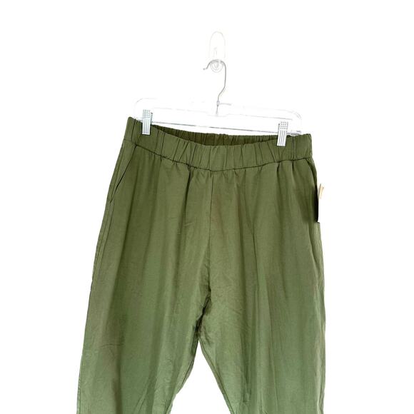 NWT Fordays Dark Green Pull‎ On Stretch Slouchy Breathable Poplin Pant  XL - Picture 5 of 13